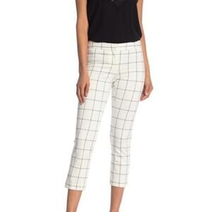 Amanda & Chelsea Pants Women's Windowpane Size 8 Crop NWT